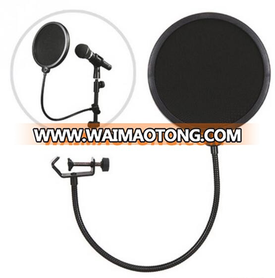 New Flexible Gooseneck Microphone Pop Filter Singing Windscreen Shield Pod Cast Dual Double Layer Mask Anti Mic Studio Filter