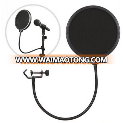 New Flexible Gooseneck Microphone Pop Filter Singing Windscreen Shield Pod Cast Dual Double Layer Mask Anti Mic Studio Filter